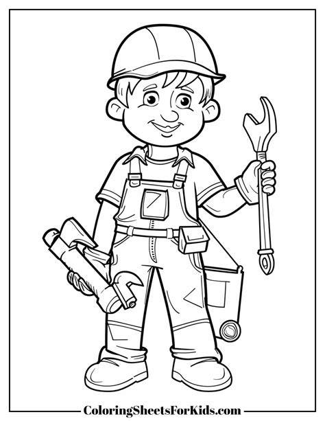 Construction Worker Coloring Pages