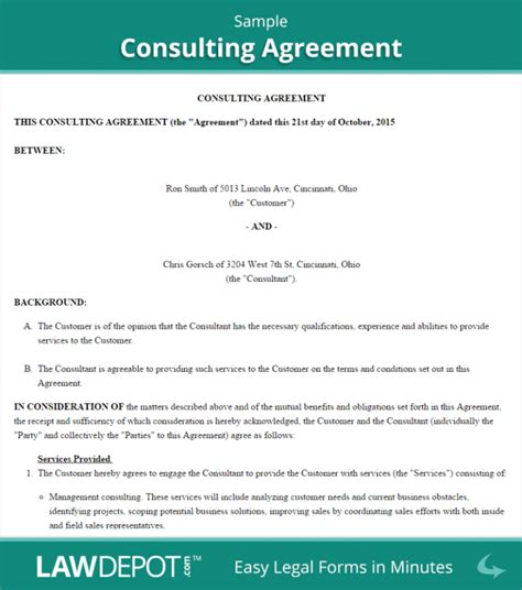 Consulting Agreement Template India