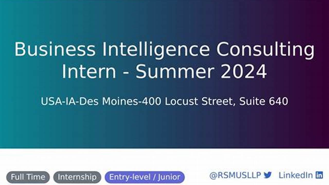 Consulting Intern Summer 2025