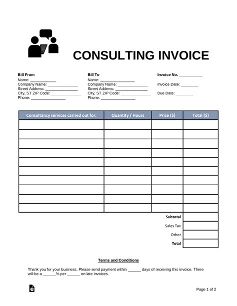 Consulting Services Invoice Template