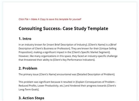 Consulting Case Study Template