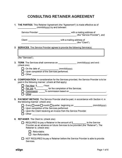 Consulting Retainer Agreement Template