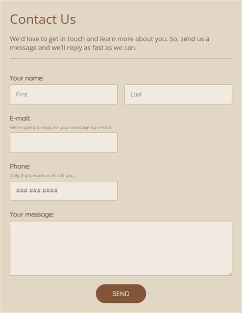 Contact Information Form Template