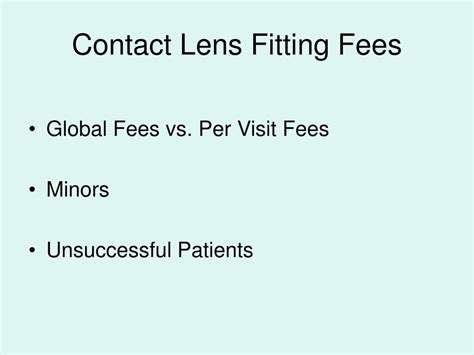 Contact Lens Fitting Fees