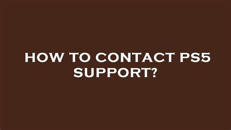 Contact PS5 Support