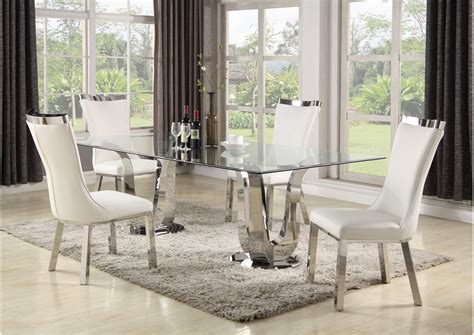 Contemporary Dining Room Set with Glass Top