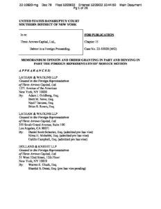 Contempt Sanctions in the Three Arrows Capital Case
