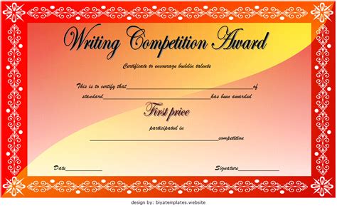 Printable Contest Winner Certificate Template in 2021 Awards
