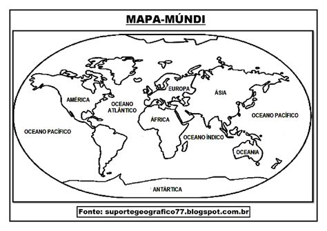 Suporte Geográfico: MAPAS-MÚNDI PARA COLORIR