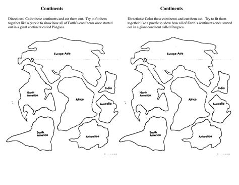 Continents Coloring Page