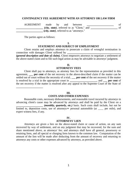 Contingency Fee Attorney Form - Fill Out and Sign Printable PDF Template | signNow
