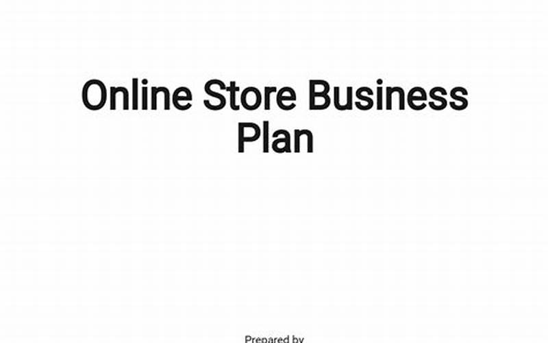 Contoh Business Plan Online Shop