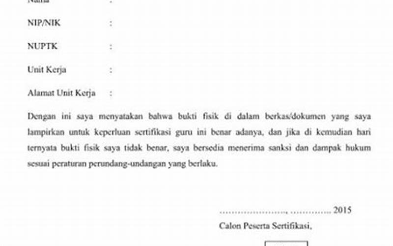 Contoh Template Surat Pernyataan