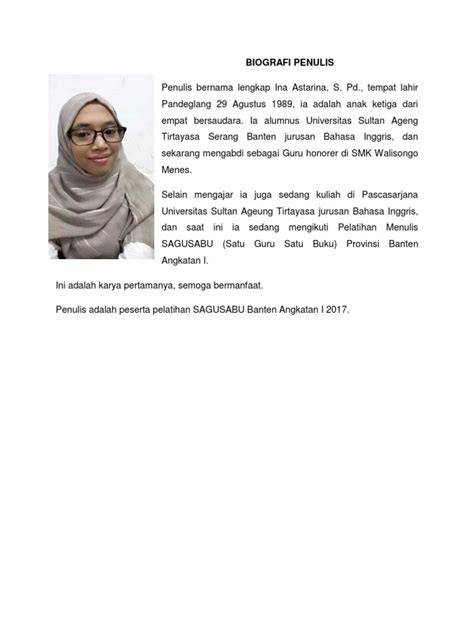 Contoh Biodata Penulis