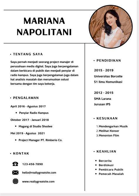 Contoh CV Fresh Graduate Menarik