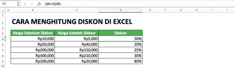 Contoh Cara Hitung Discount Nominal Di Excel