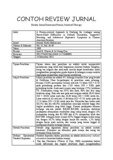 Contoh Cara Review Jurnal