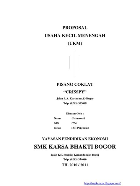 Contoh Contoh Proposal Bisnis Ukm