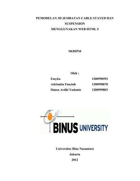 Contoh Cover Proposal Binus