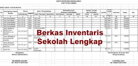 Contoh Data Inventaris Sekolah