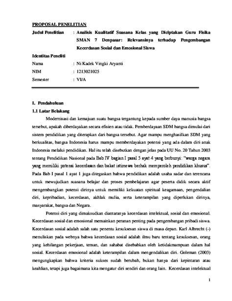 Contoh Draft Penelitian