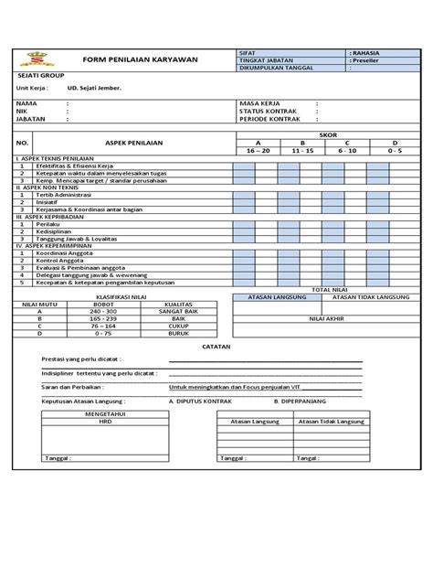 Contoh Format Job Description Karyawan Excel