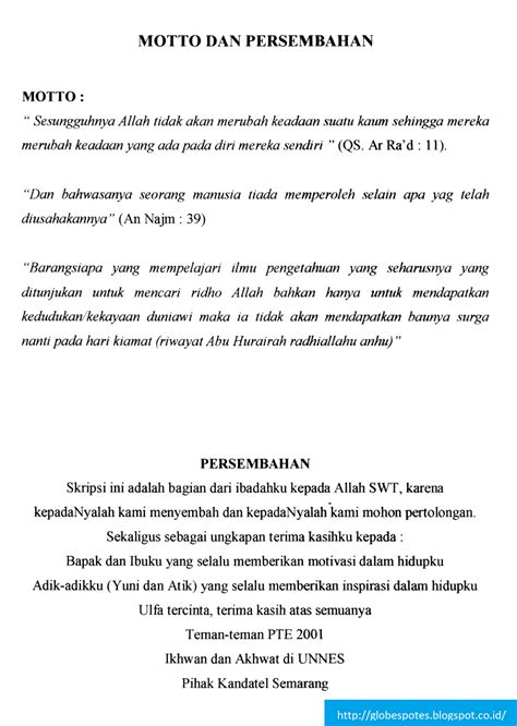 Contoh Halaman Motto Dan Persembahan