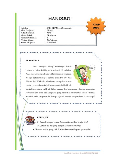 Contoh Handout Bahasa Indonesia