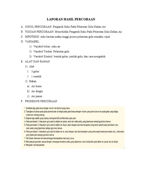 Contoh Hasil Percobaan