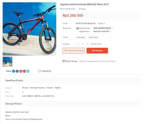 Contoh Iklan Jual Sepeda