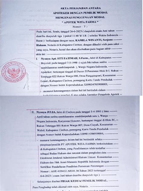 Contoh Judul Akta Notaris