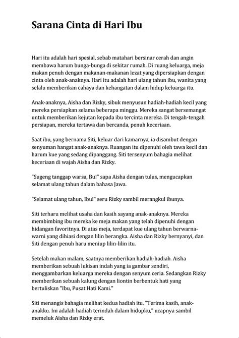 Contoh Judul Cerpen Ibu