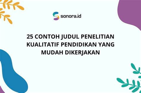 Contoh Judul Kualitarif