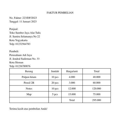 Contoh Judul Pembelian