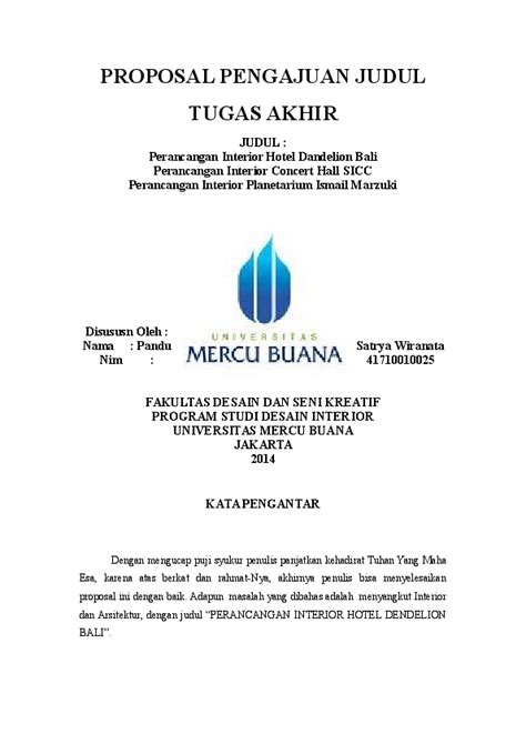 Contoh Judul Proposal Perancangan