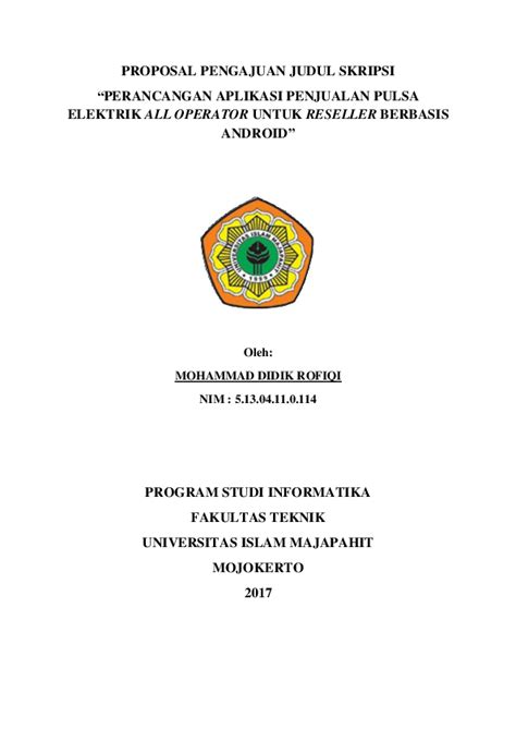 Contoh Judul Proposal Skripsi Pdf