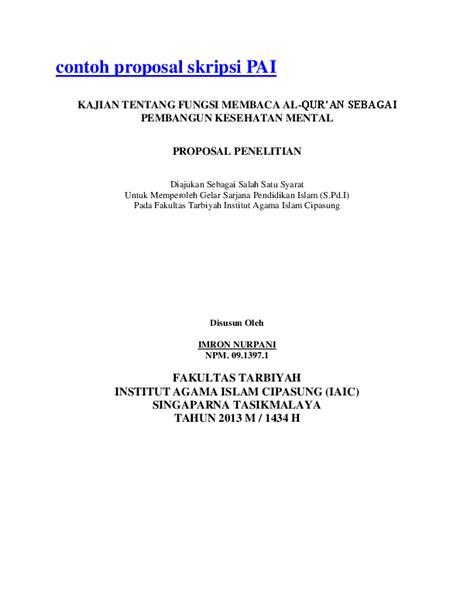 Contoh Judul Skripsi Pai Simple