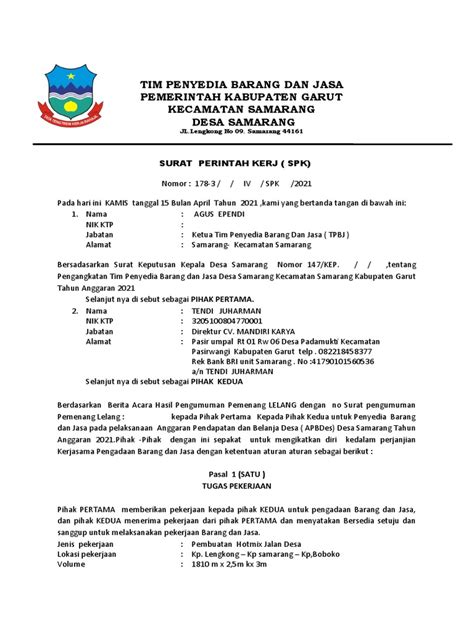 Contoh Judul Spk Di Desa