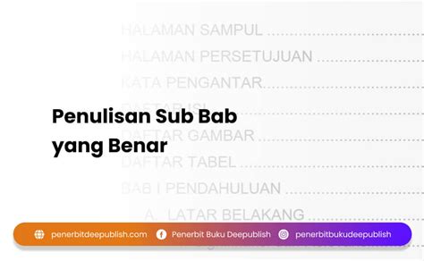 Contoh Judul Subbab Buku Adalah