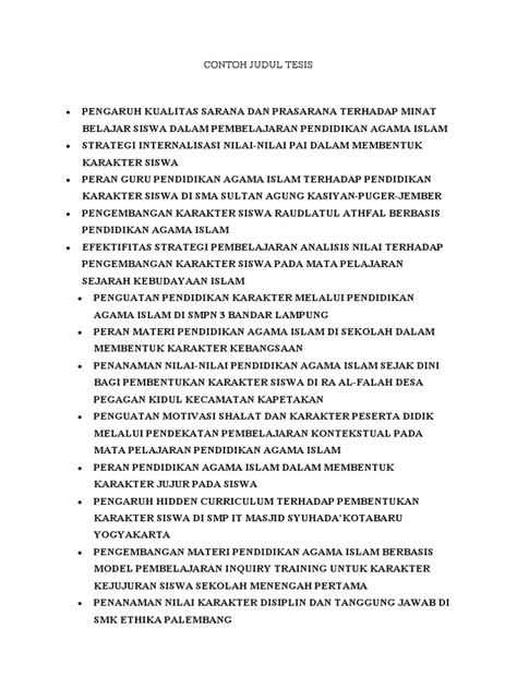Contoh Judul Tesis Medorator