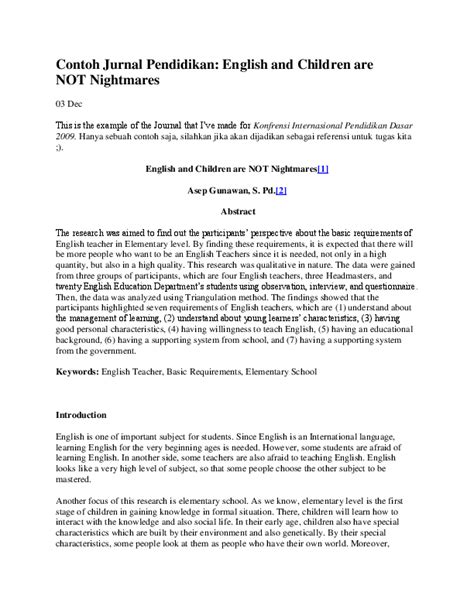 Contoh Jurnal 7p Pendidikan