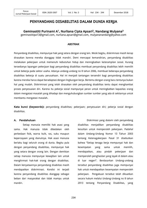 Contoh Jurnal Disabilitas