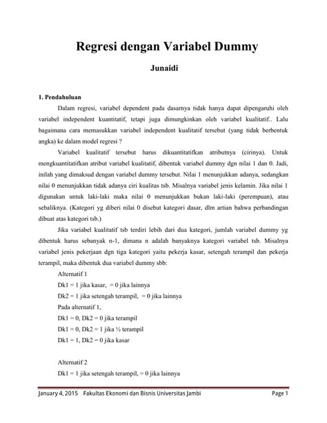 Contoh Jurnal Dummy Variabel