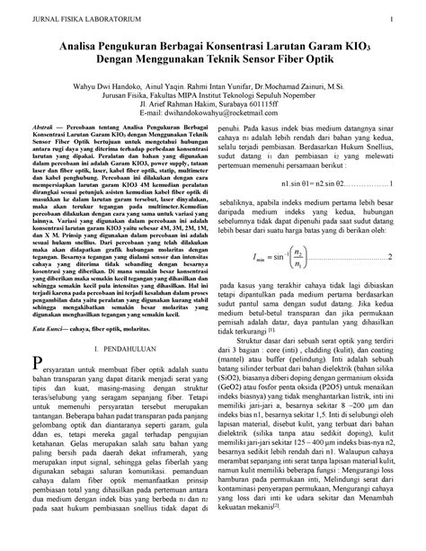 Contoh Jurnal Fiber Optik