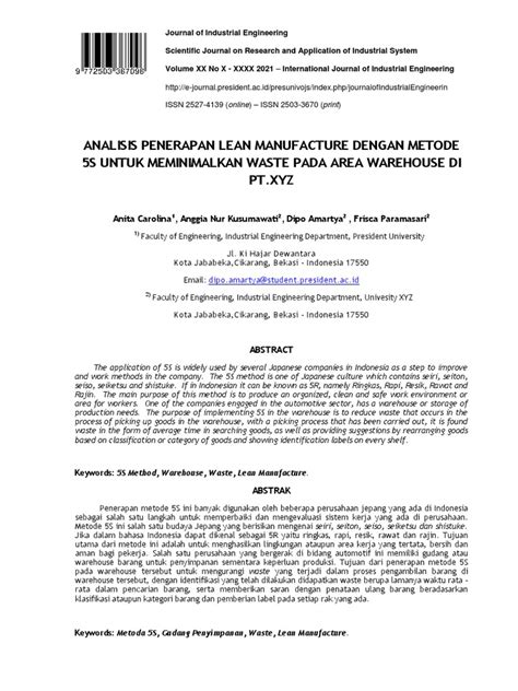 Contoh Jurnal Lean Manufacturing
