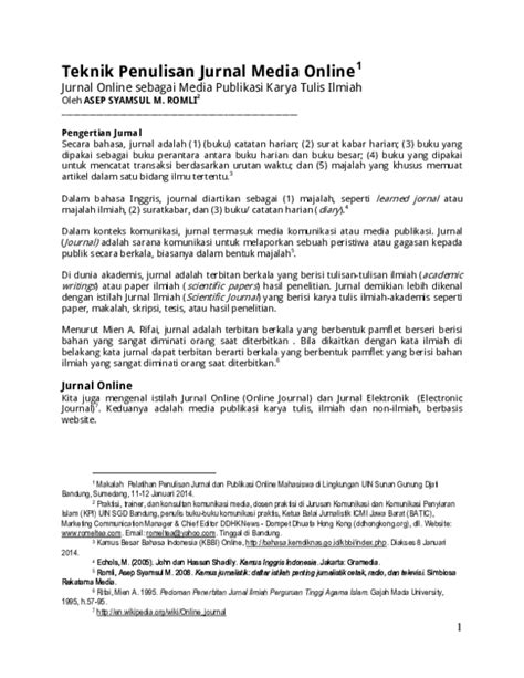 Contoh Jurnal Media