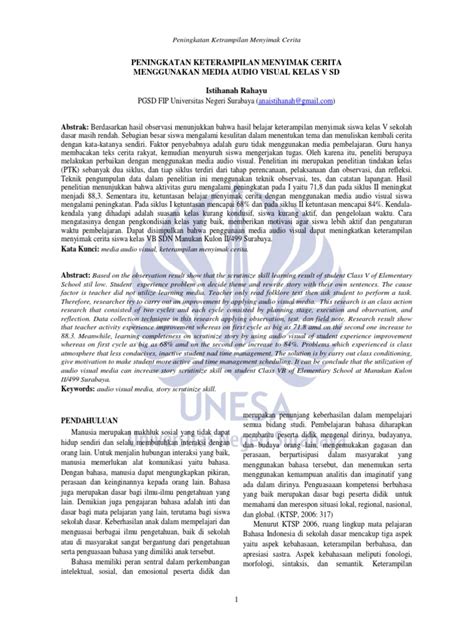 Contoh Jurnal Menyimak