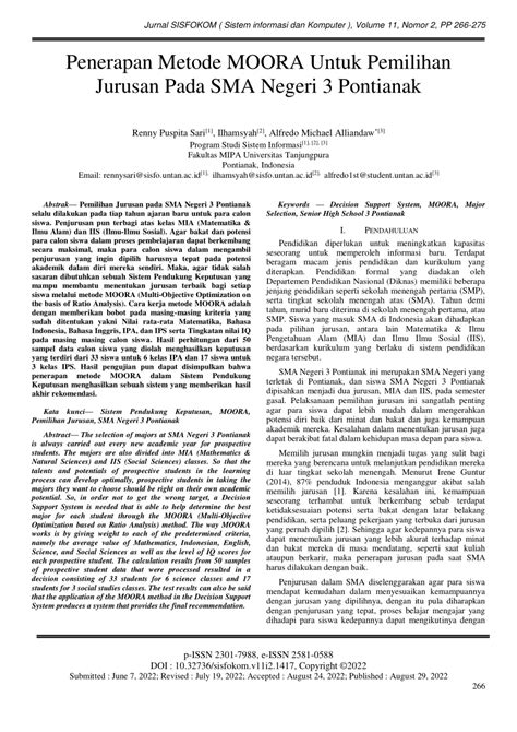 Contoh Jurnal Metode Moora