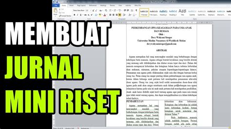 Contoh Jurnal Mini Riset