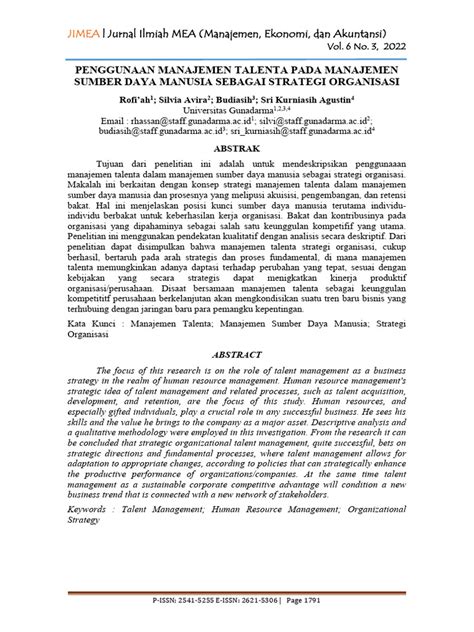 Contoh Jurnal Talenta